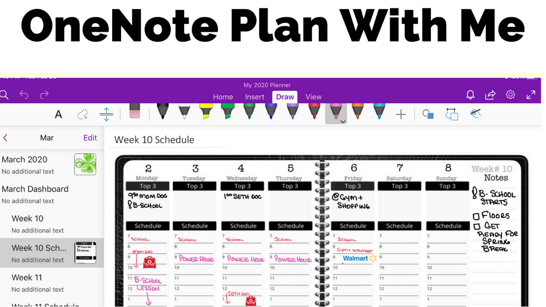 Plan With Me in OneNote - Week 10