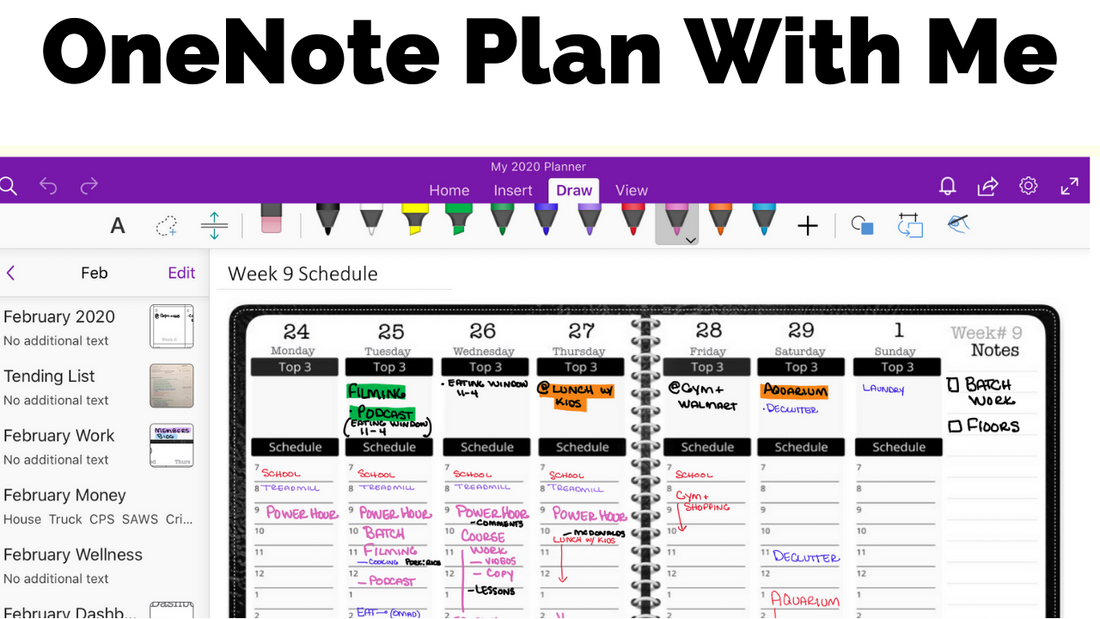 Plan With Me in OneNote - Week 9