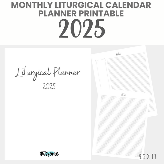 2025 Liturgical Calendar - Planner Printable