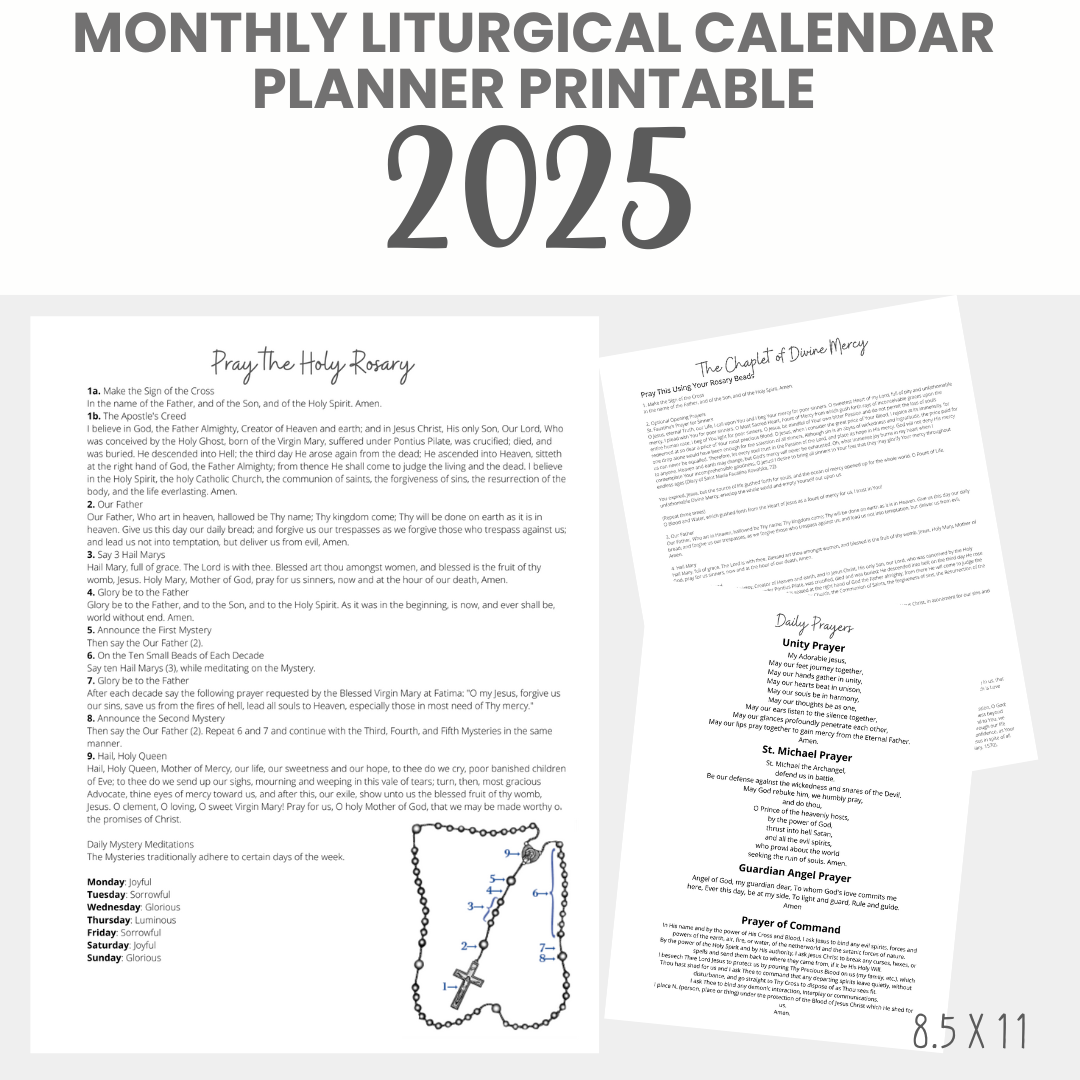 2025 Liturgical Calendar - Planner Printable