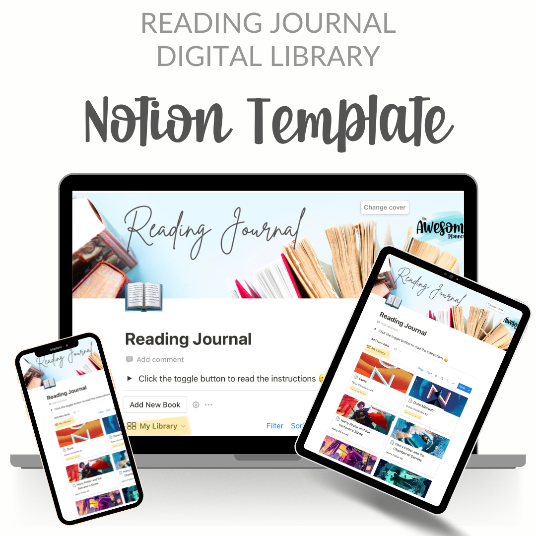 Reading Journal - Digital Library - Notion Template