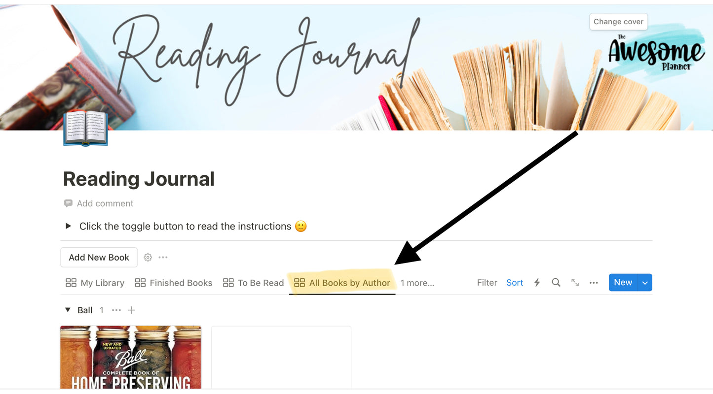 Reading Journal - Digital Library - Notion Template