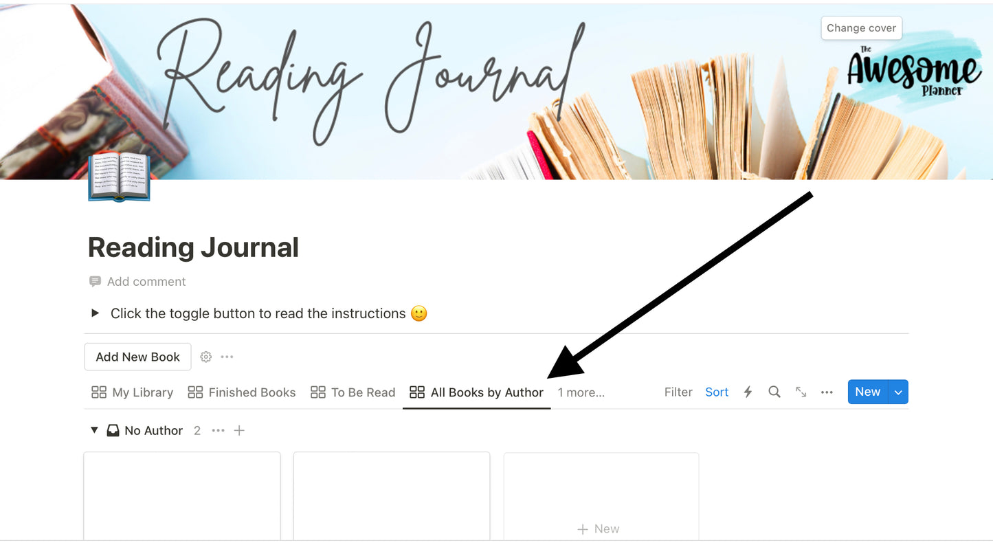 Reading Journal - Digital Library - Notion Template