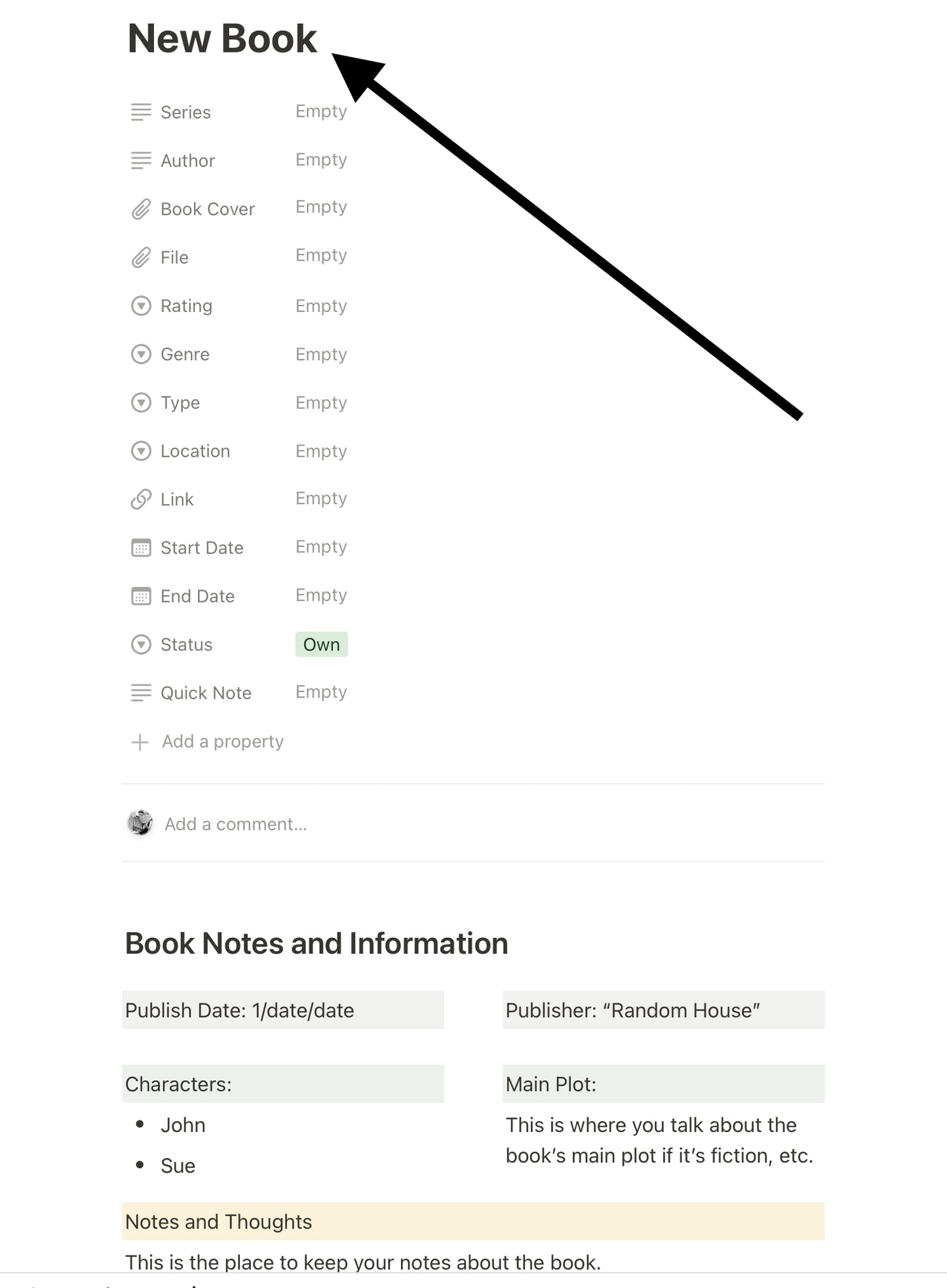 Reading Journal - Digital Library - Notion Template