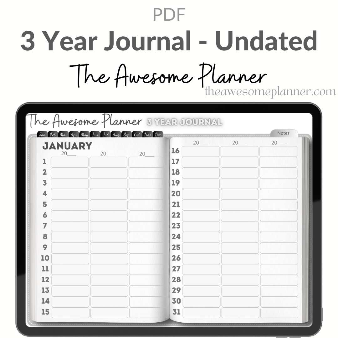 3 Year Journal PDF - Undated