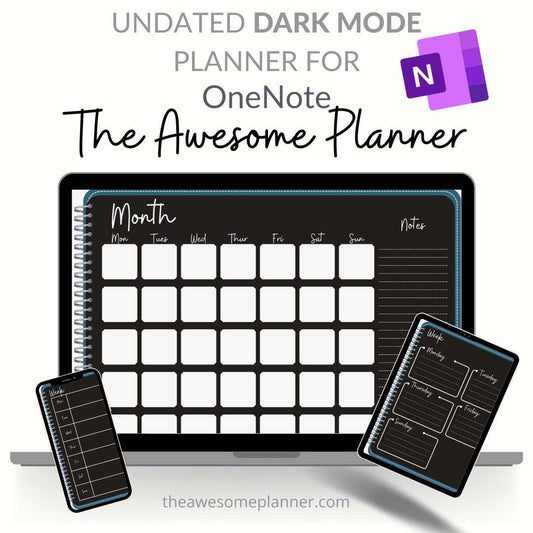 Undated Dark Mode OneNote Planner